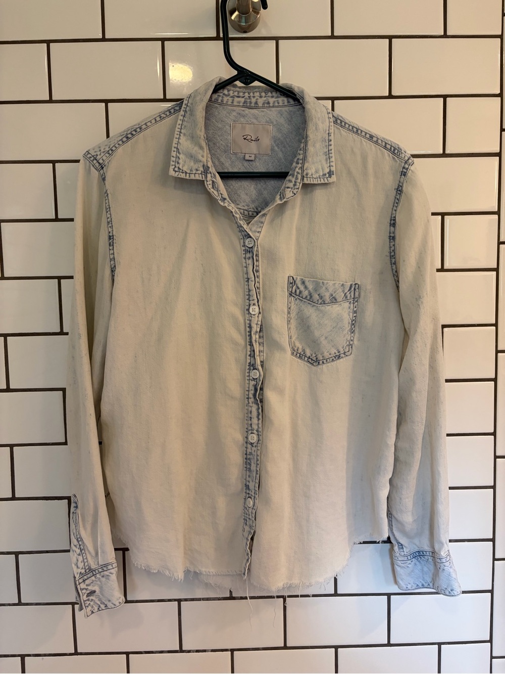 Rails Light Blue Washed Denim Button-Down Shirt
